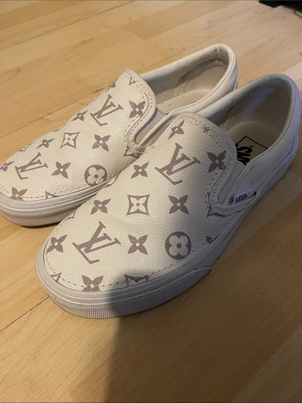 Women’s Leather Vans X Louis Vuitton Edition Slip Ons Size 7